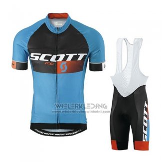 2016 Fietskleding Scott Blauw en Oranje Korte Mouwen en Koersbroek