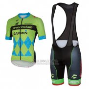 2017 Fietskleding Cannondale Groen en Blauw Korte Mouwen en Koersbroek