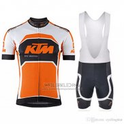 2018 Fietskleding Ktm Wit Oranje Korte Mouwen en Koersbroek