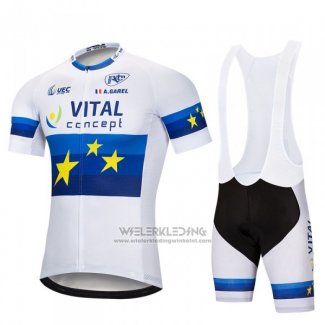 2018 Fietskleding Vital Concept Wit Blauw Korte Mouwen en Koersbroek