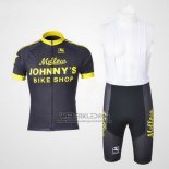 2010 Fietskleding Johnnys Zwart en Geel Korte Mouwen en Koersbroek