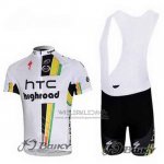 2011 Fietskleding HTC Highroad Wit Korte Mouwen en Koersbroek