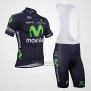 2013 Fietskleding Movistar Zwart Korte Mouwen en Koersbroek