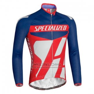 2016 Fietskleding Specialized Blauw en Rood Lange Mouwen en Koersbroek