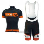 2017 Fietskleding ALE Formula 1.0 Adriatico Oranje en Zwart Korte Mouwen en Koersbroek