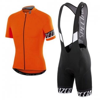 2018 Fietskleding Specialized Oranje Zwart Korte Mouwen en Koersbroek