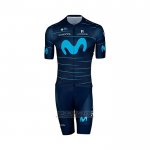 2022 Fietskleding Movistar Diep Blauw Azuur Korte Mouwen en Koersbroek