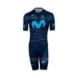 2022 Fietskleding Movistar Diep Blauw Azuur Korte Mouwen en Koersbroek