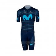 2022 Fietskleding Movistar Diep Blauw Azuur Korte Mouwen en Koersbroek