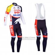 2013 Fietskleding Lotto Belisol Violet en Wit Lange Mouwen en Koersbroek