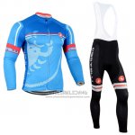 2014 Fietskleding Castelli Rood Azuur Lange Mouwen en Koersbroek