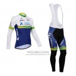 2014 Fietskleding Orica GreenEDGE Wit en Blauw Lange Mouwen en Koersbroek