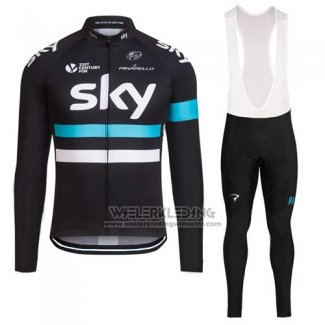 2016 Fietskleding Sky Zwart Lange Mouwen en Koersbroek