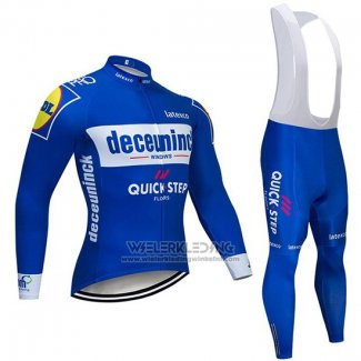 2019 Fietskleding Deceuninck Quick Step Blauw Wit Lange Mouwen en Koersbroek