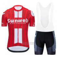 2020 Fietskleding Sunweb Rood Korte Mouwen en Koersbroek