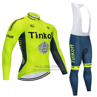 2020 Fietskleding Tinkoff Geel Lange Mouwen en Koersbroek