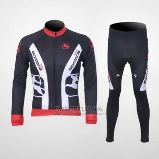 2011 Fietskleding Giordana Rood en Zwart Lange Mouwen en Koersbroek