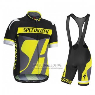 2016 Fietskleding Specialized Grijs en Geel Korte Mouwen en Koersbroek