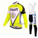 2017 Fietskleding Tinkoff Geel Lange Mouwen en Koersbroek