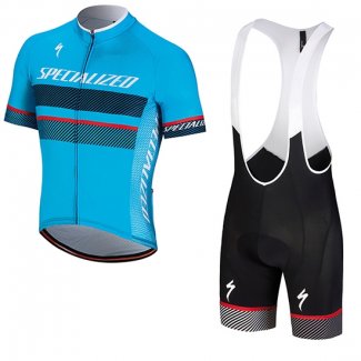 2018 Fietskleding Specialized Blauw Zwart Rood Korte Mouwen en Koersbroek