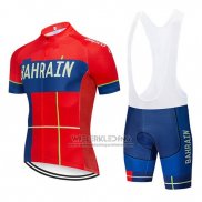 2019 Fietskleding Bahrain Merida Rood Korte Mouwen en Koersbroek