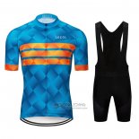 2020 Fietskleding Le Col Blauw Oranje Korte Mouwen en Koersbroek