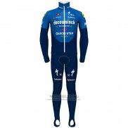 2021 Fietskleding Deceuninck Quick Step Blauw Lange Mouwen en Koersbroek