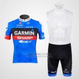 2012 Fietskleding Garmin Sharp Azuur Korte Mouwen en Koersbroek