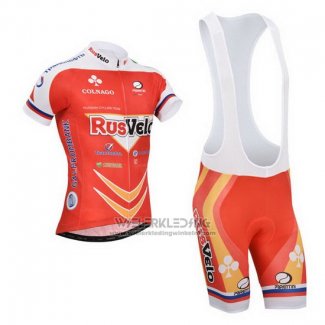 2013 Fietskleding Rusvelo Rood Korte Mouwen en Koersbroek