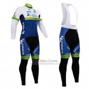 2015 Fietskleding Orica GreenEDGE Wit en Blauw Lange Mouwen en Koersbroek