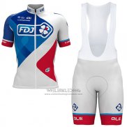 2017 Fietskleding FDJ Wit Korte Mouwen en Koersbroek