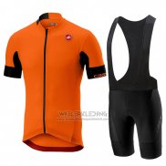 2019 Fietskleding Castelli Aero Race Oranje Korte Mouwen en Koersbroek