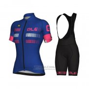 2021 Fietskleding Vrouw ALE Blauw Fuchsia Korte Mouwen en Koersbroek