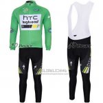 2011 Fietskleding HTC Highroad Groen en Wit Lange Mouwen en Koersbroek