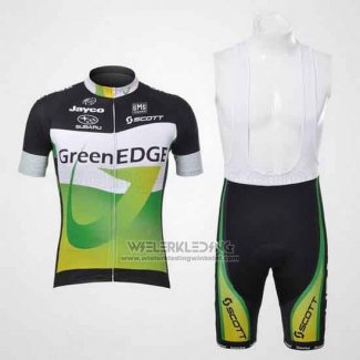 2012 Fietskleding GreenEDGE Zwart en Groen Korte Mouwen en Koersbroek