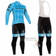 2016 Fietskleding Cannondale Blauw en Zwart Lange Mouwen en Koersbroek