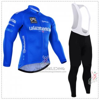 2016 Fietskleding Giro d'Italia Blauw en Wit Lange Mouwen en Koersbroek