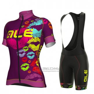 2018 Fietskleding ALE Fuchsia Korte Mouwen en Koersbroek