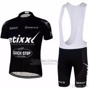 2018 Fietskleding Etixx Quick Step Zwart Korte Mouwen en Koersbroek