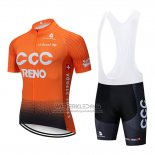 2019 Fietskleding CCC Oranje Korte Mouwen en Koersbroek