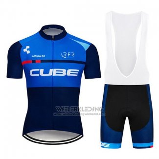 2019 Fietskleding Cube Blauw Blauw Diep Korte Mouwen en Koersbroek