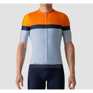 2019 Fietskleding La Passione Oranje Blauw Korte Mouwen en Koersbroek