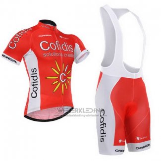 2015 Fietskleding Cofidis Rood Korte Mouwen en Koersbroek