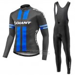 2016 Fietskleding Giant Zwart en Blauw Lange Mouwen en Koersbroek