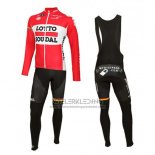 2016 Fietskleding Lotto Soudal Wit en Rood Lange Mouwen en Koersbroek