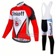 2017 Fietskleding Tinkoff Rood Lange Mouwen en Koersbroek