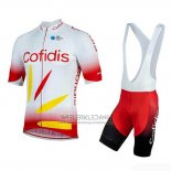 2019 Fietskleding Cofidis Rood Wit Korte Mouwen en Koersbroek