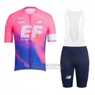 2019 Fietskleding EF Education First Roze Korte Mouwen en Koersbroek