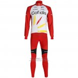 2020 Fietskleding Cofidis Wit Rood Lange Mouwen en Koersbroek