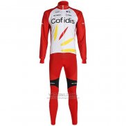 2020 Fietskleding Cofidis Wit Rood Lange Mouwen en Koersbroek